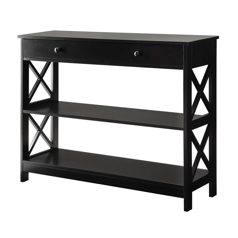 Oxford 1 Drawer Console Table with Shelves. Picture 1