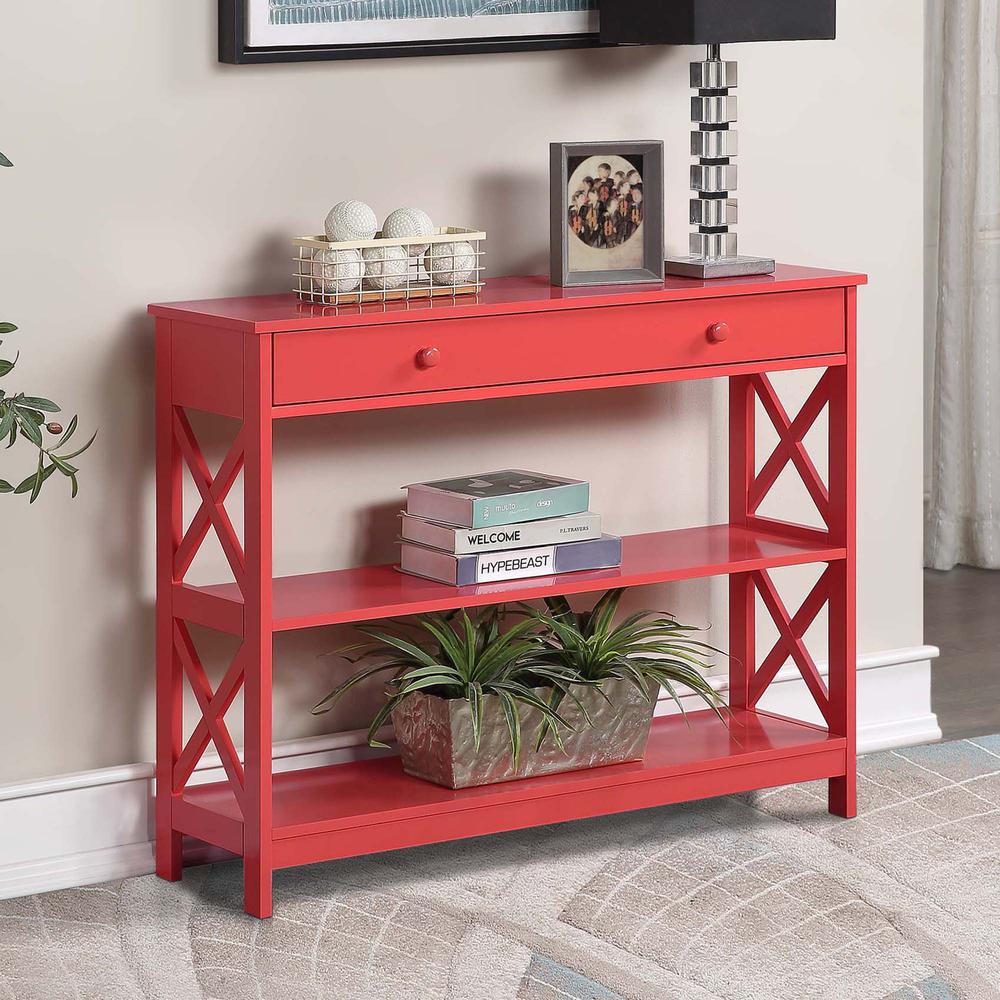 Oxford 1 Drawer Console Table with Shelves. Picture 2