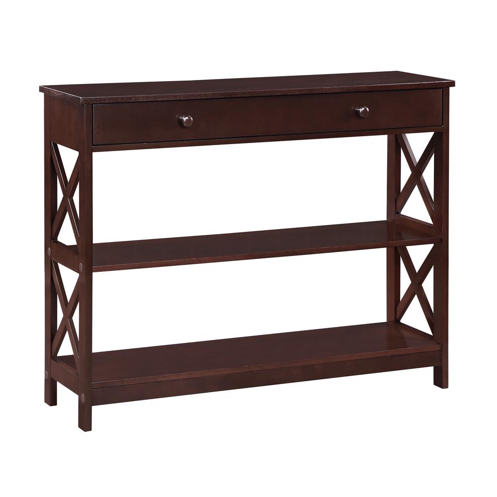 Oxford 1 Drawer Console Table with Shelves. Picture 1