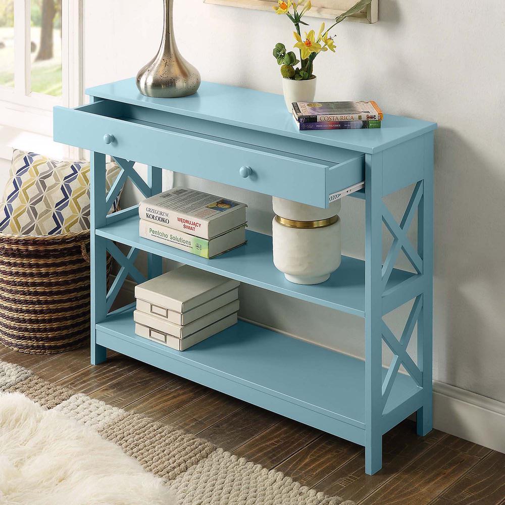 Oxford 1 Drawer Console Table with Shelves. Picture 2