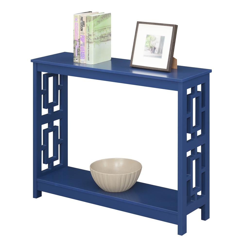 Town Square Console Table with Shelf, Cobalt Blue. Picture 1