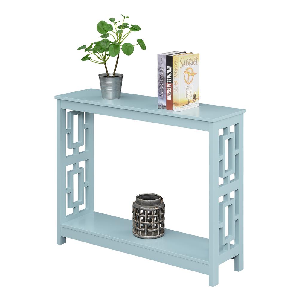 Town Square Console Table with Shelf, Sea Foam. Picture 1