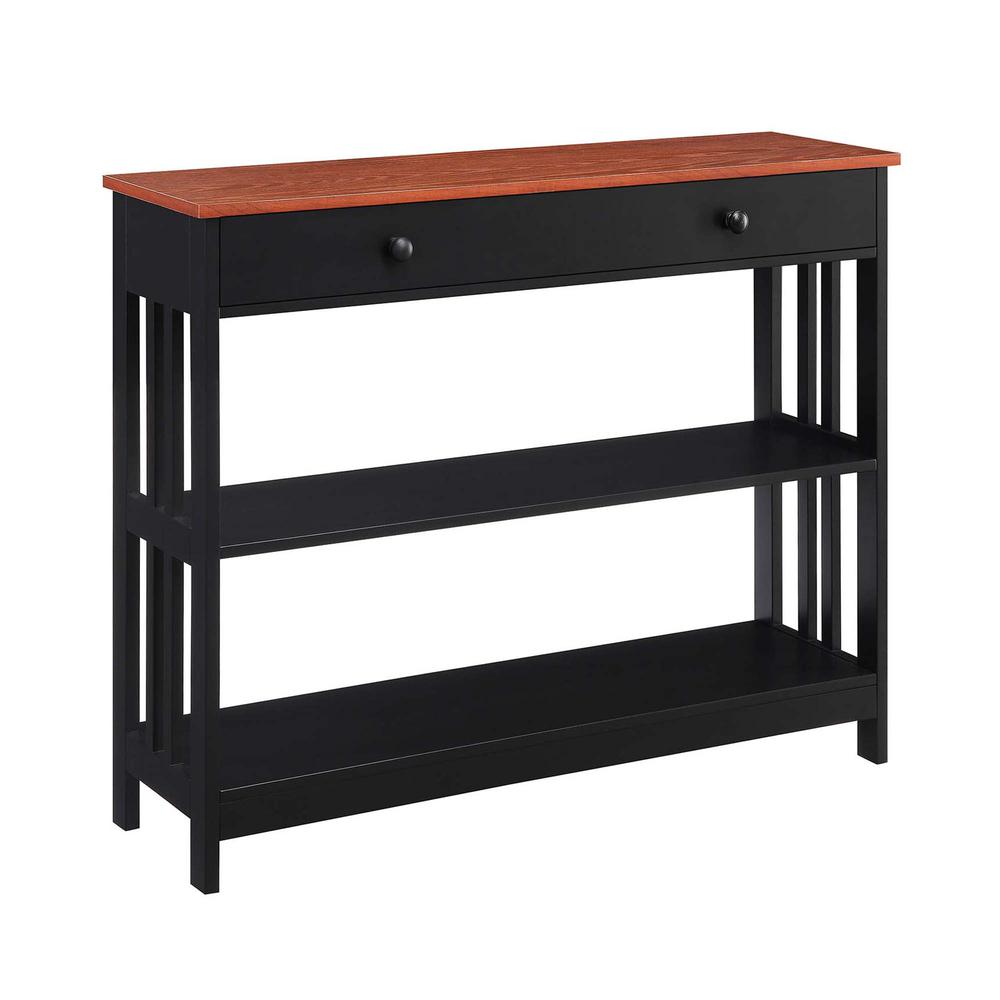 Mission 1 Drawer Console Table with Shelves. Picture 1