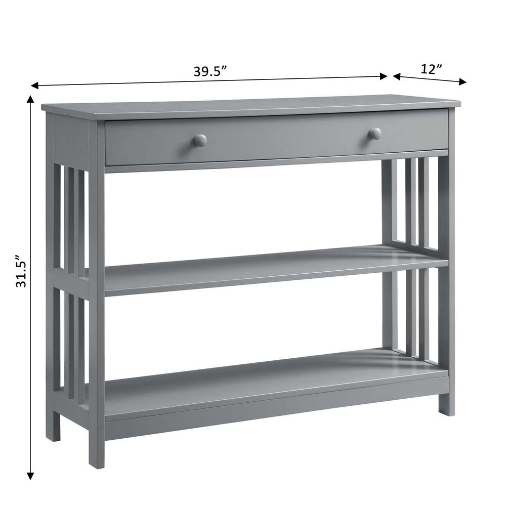 Mission 1 Drawer Console Table with Shelves. Picture 4