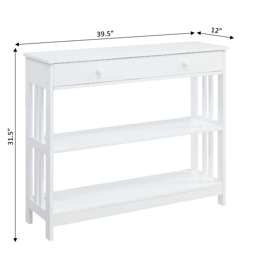 Mission 1 Drawer Console Table with Shelves. Picture 5