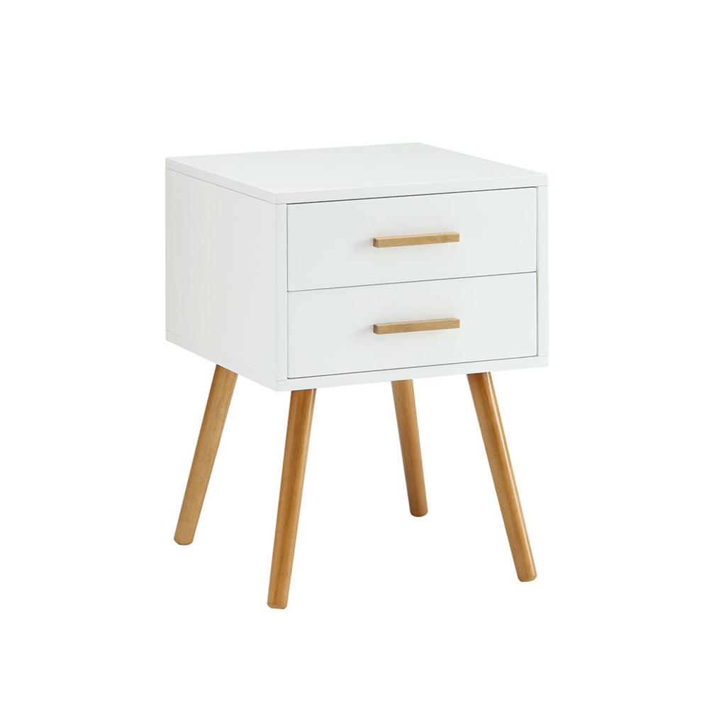 Oslo 2 Drawer End Table White. Picture 3