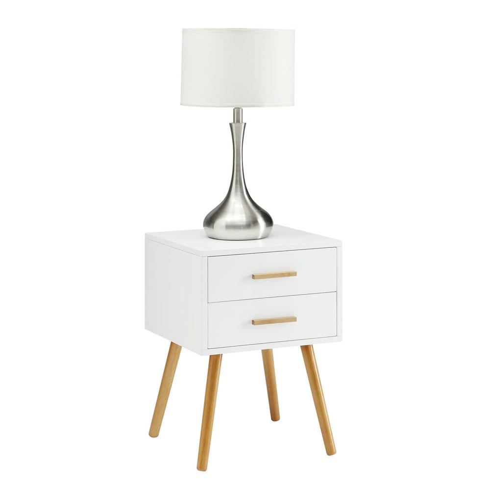 Oslo 2 Drawer End Table White. Picture 2