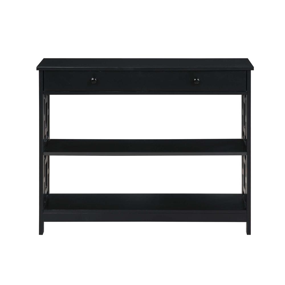 Town Square 1 Drawer Console Table, Black. Picture 2