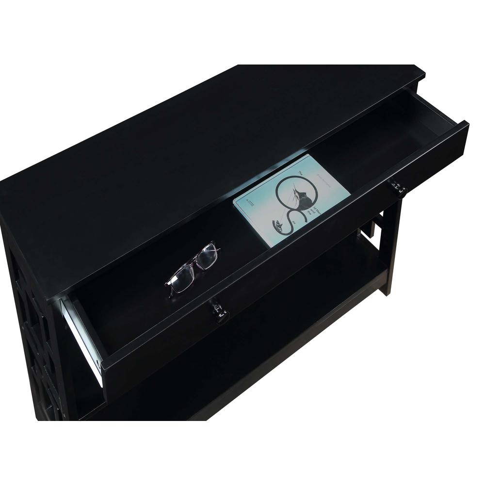 Town Square 1 Drawer Console Table, Black. Picture 3