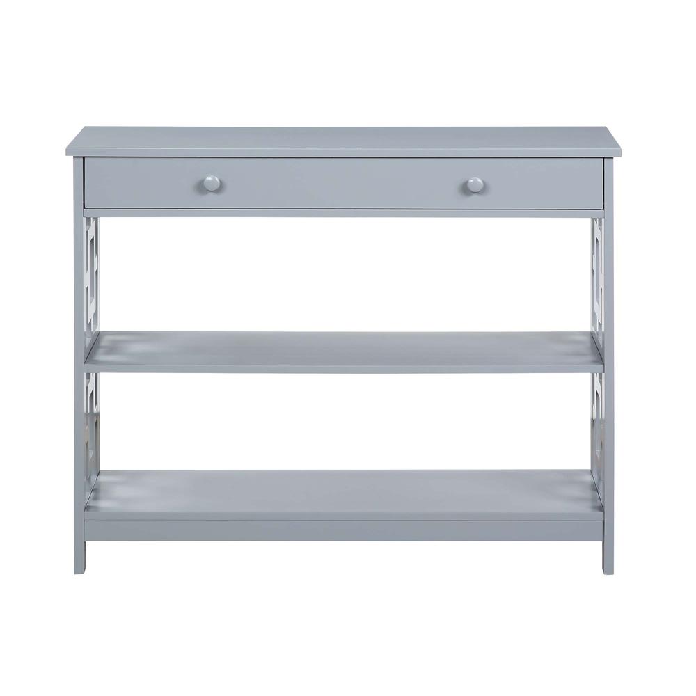 Town Square 1 Drawer Console Table, Gray. Picture 2