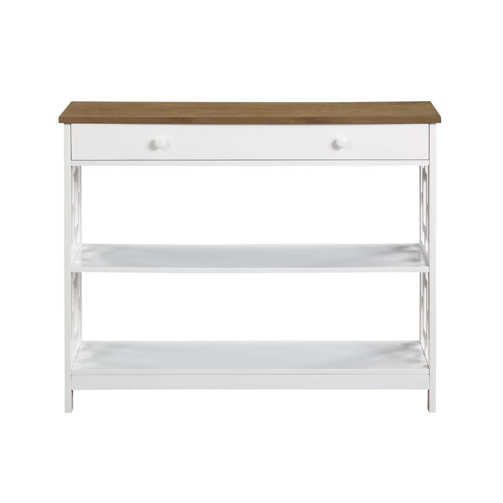 Town Square 1 Drawer Console Table, Driftwood/White. Picture 2