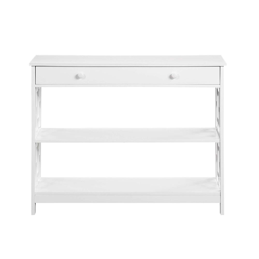 Town Square 1 Drawer Console Table, White. Picture 2