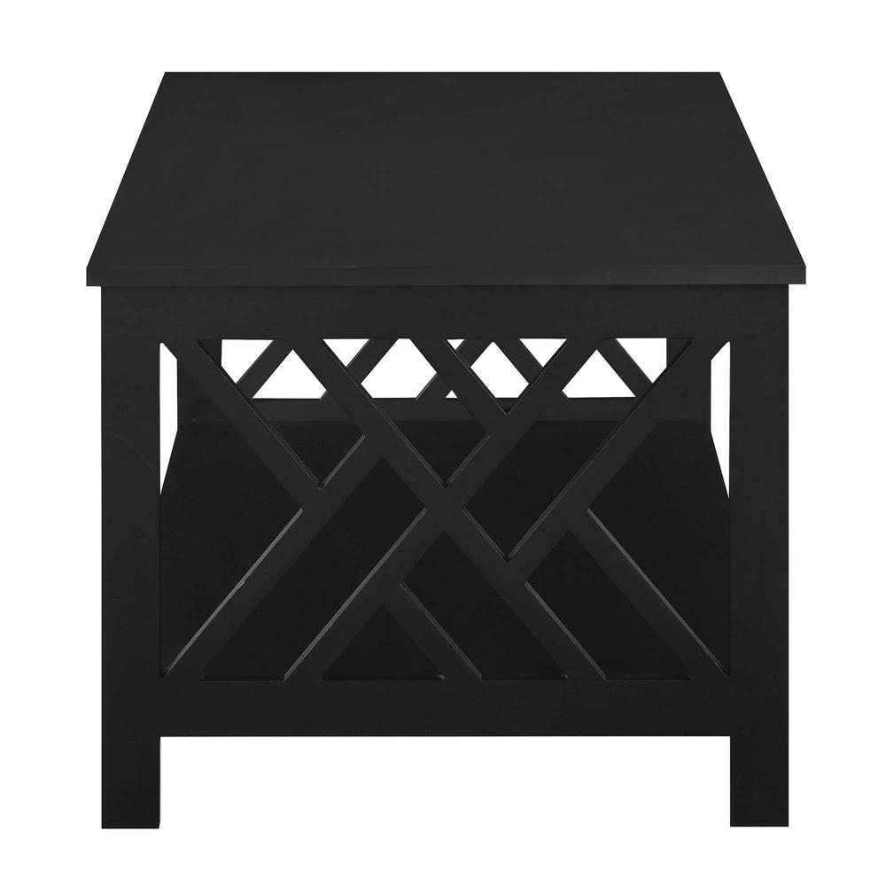 Titan Coffee Table with Shelf, Black. Picture 1