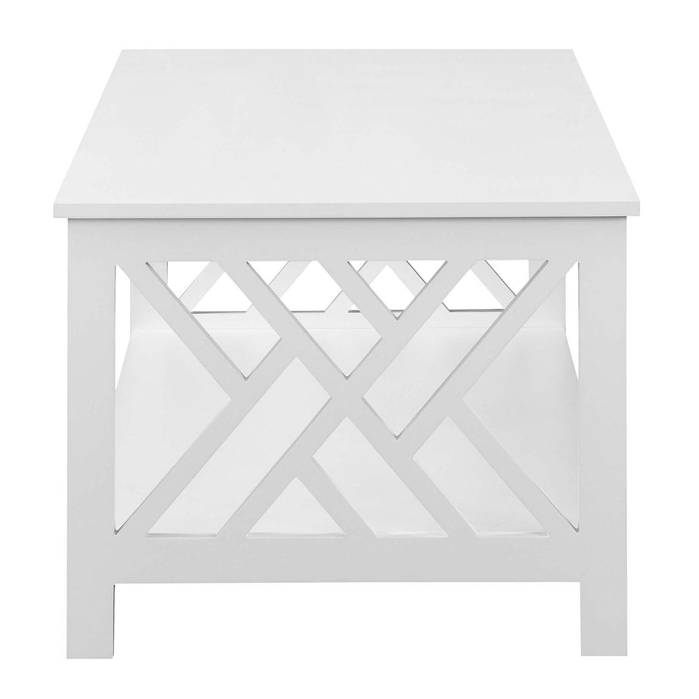 Titan Coffee Table with Shelf, White. Picture 1