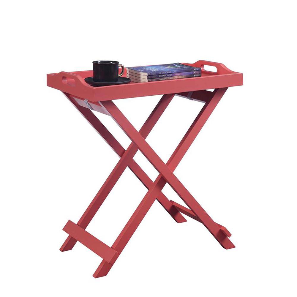 Designs2Go Folding Tray Table, Coral. Picture 1