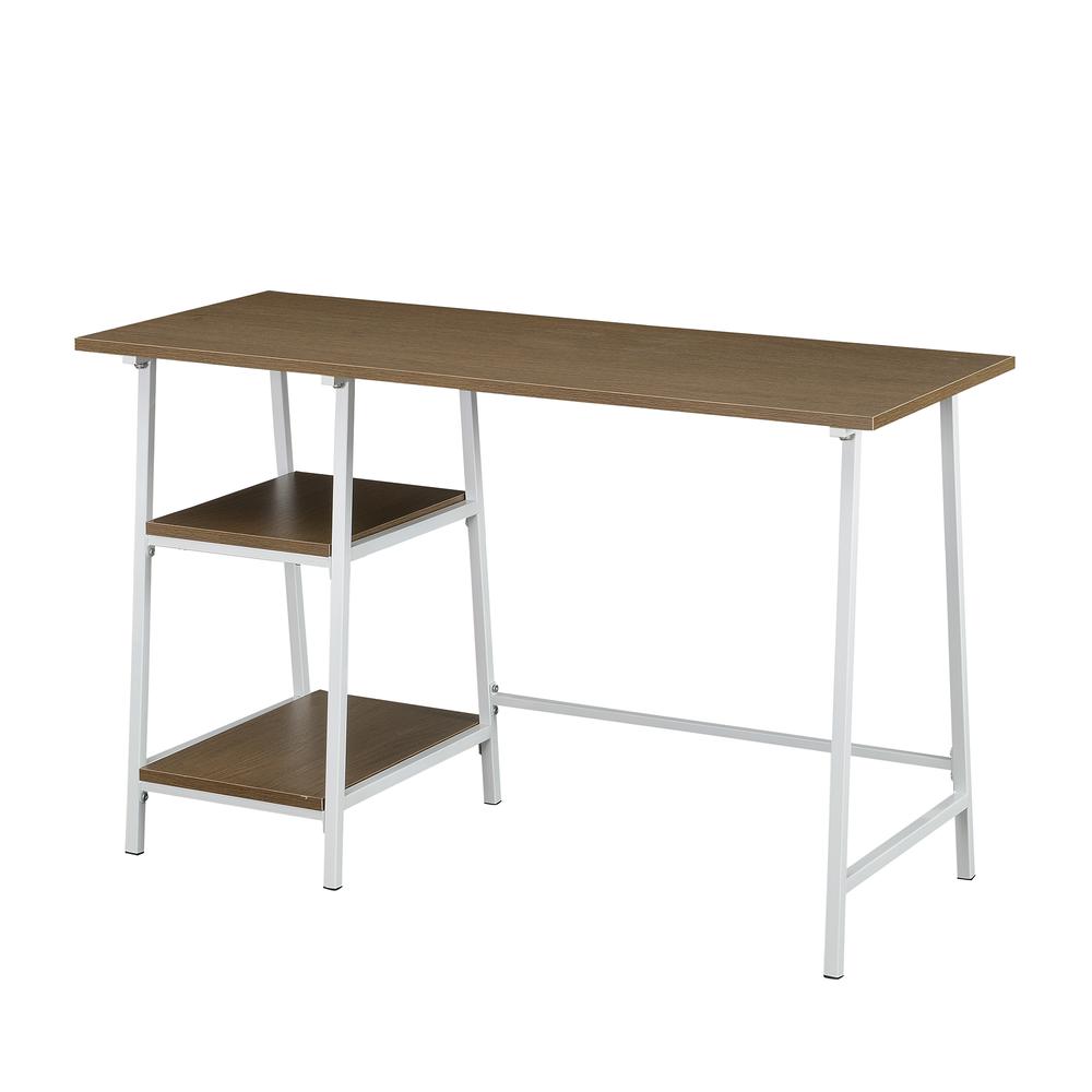 Designs2Go Trestle Wood Metal Desk with Removable Shelves. Picture 1