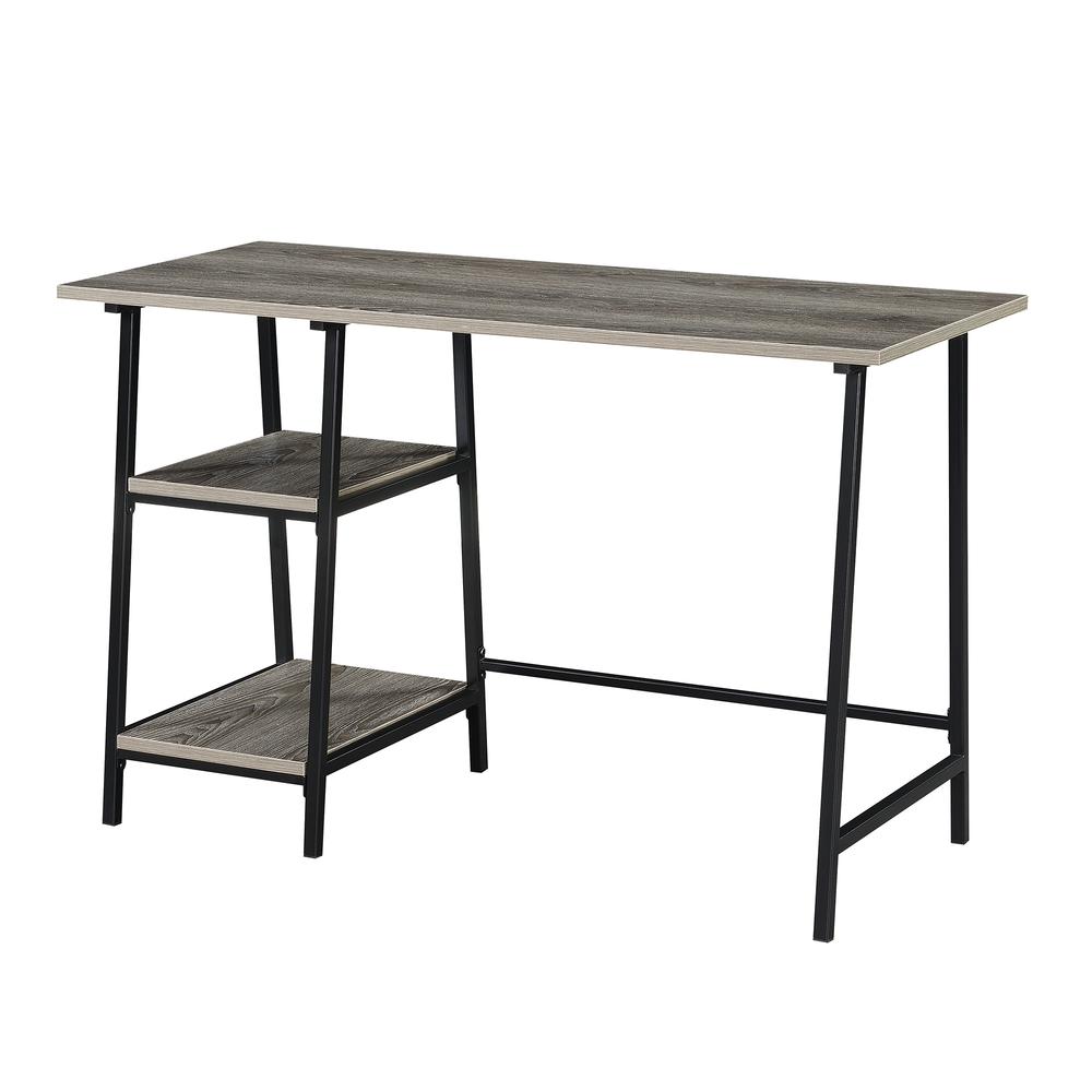 Designs2Go Trestle Wood Metal Desk with Removable Shelves. Picture 1