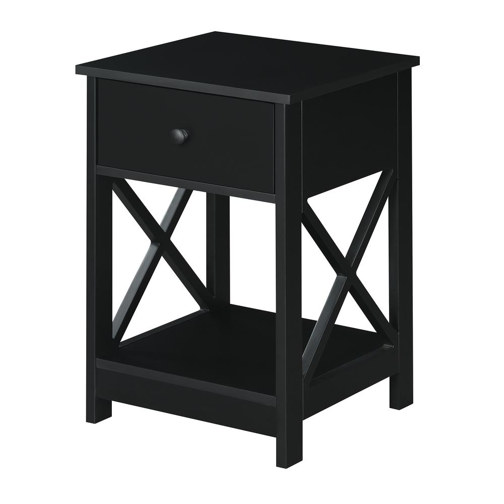 Oxford 1 Drawer End Table Black. Picture 1