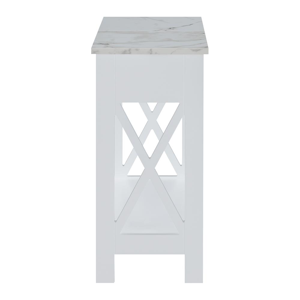 Oxford Flip Top End Table with Charging Station and Shelf, Marble. Picture 7