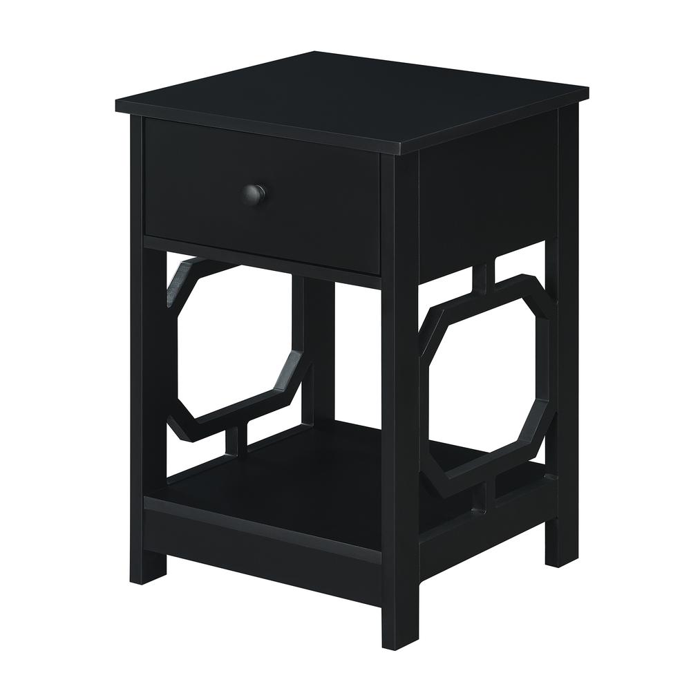 Omega 1 Drawer End Table Black. Picture 1