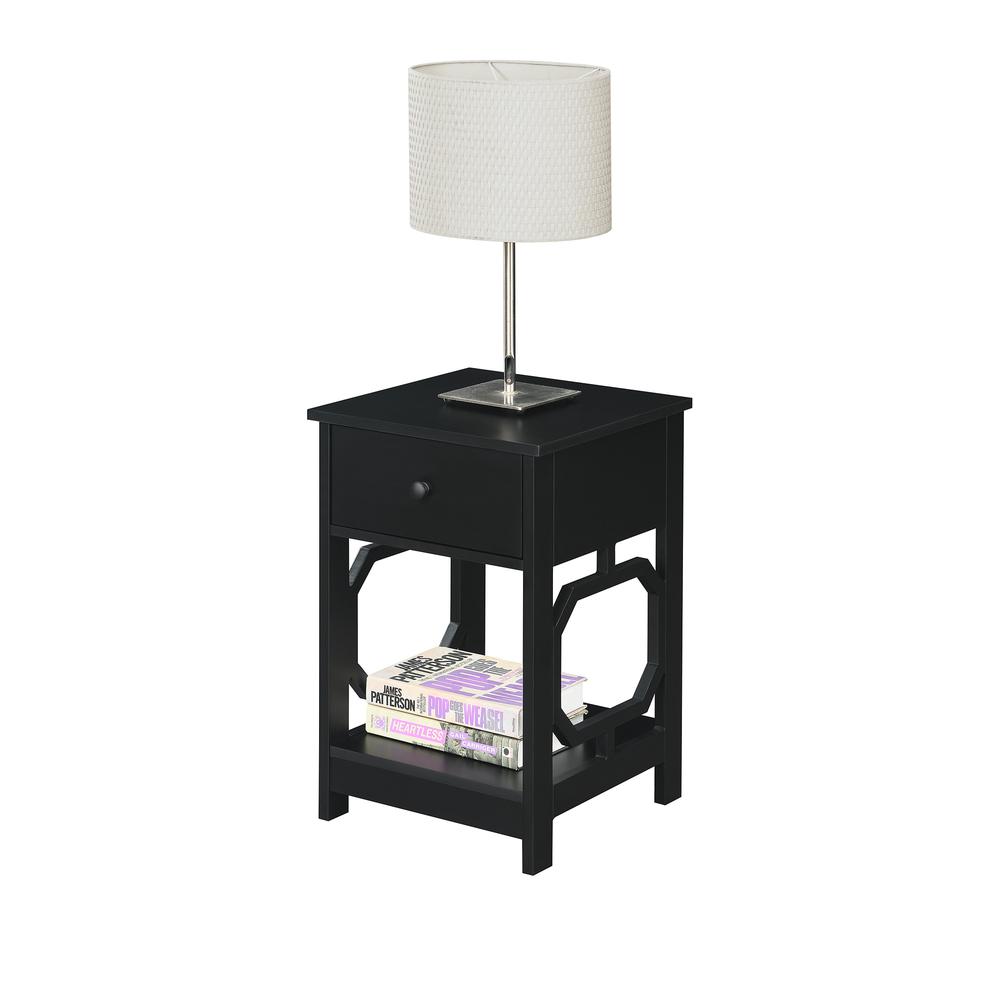 Omega 1 Drawer End Table Black. Picture 2