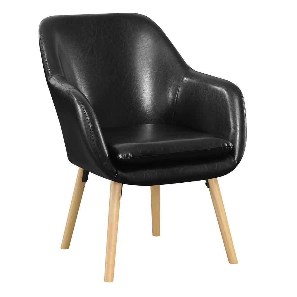 Take a Seat Charlotte Accent Chair, Black Faux Leather. The main picture.
