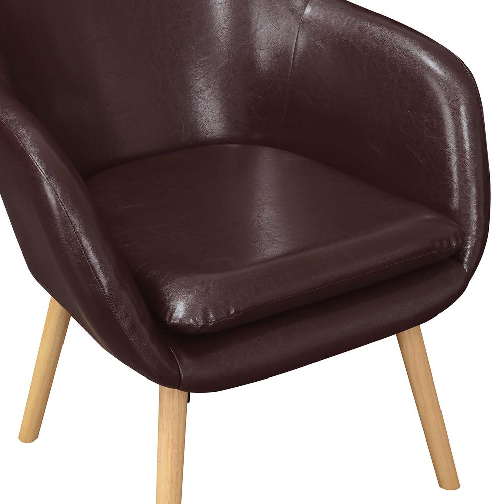 Take a Seat Charlotte Accent Chair, Espresso Faux Leather. Picture 7