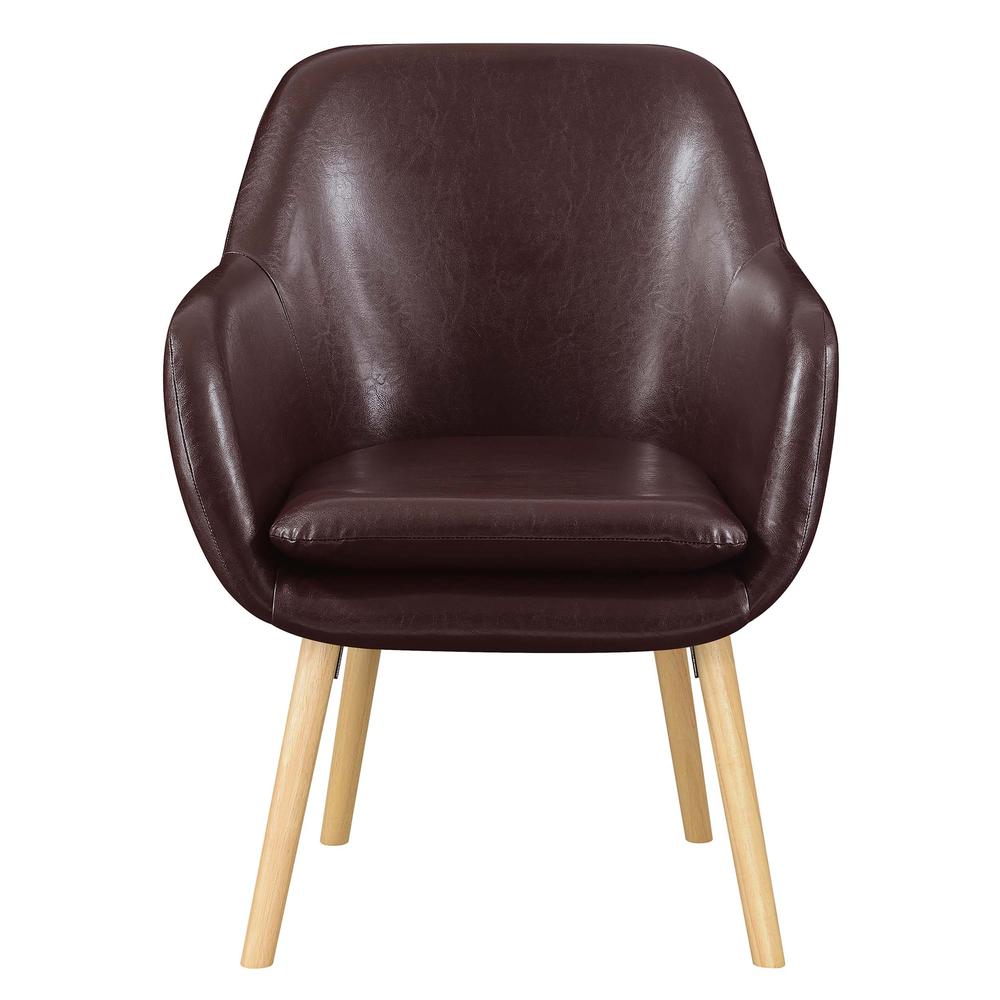 Take a Seat Charlotte Accent Chair, Espresso Faux Leather. Picture 6
