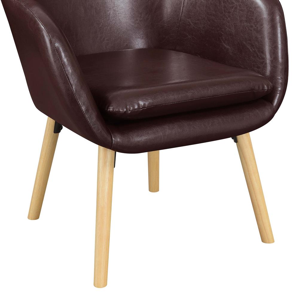 Take a Seat Charlotte Accent Chair, Espresso Faux Leather. Picture 8