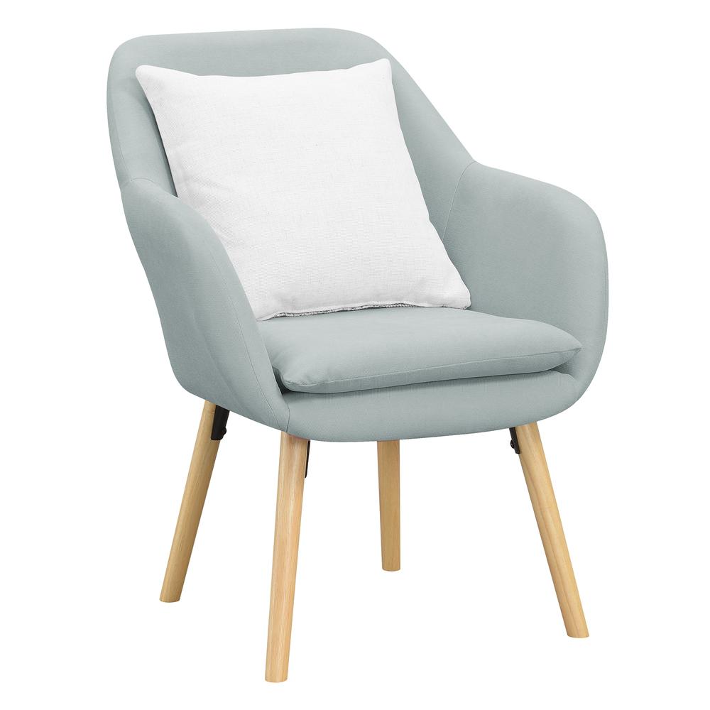 Take a Seat Charlotte Accent Chair, Sea Foam Blue Fabric. Picture 2