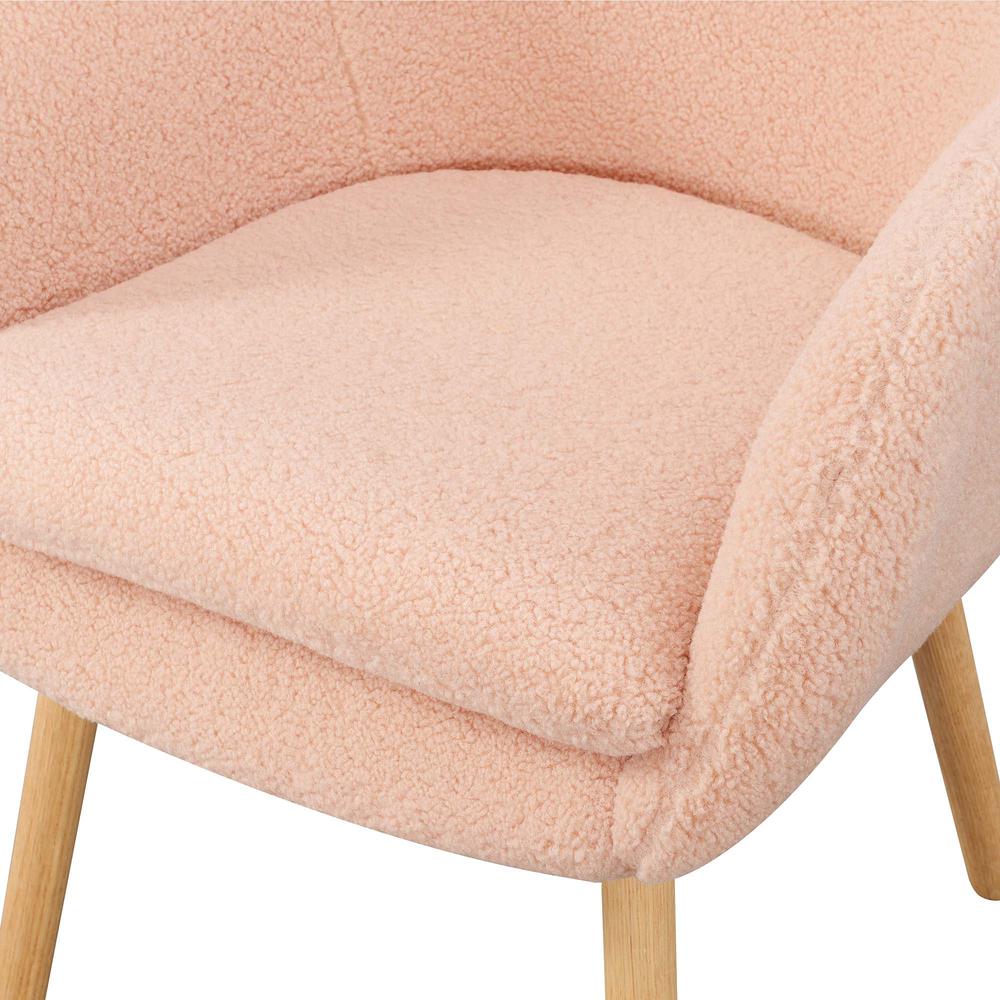 Take a Seat Charlotte Sherpa Accent Chair, Sherpa Blush. Picture 5