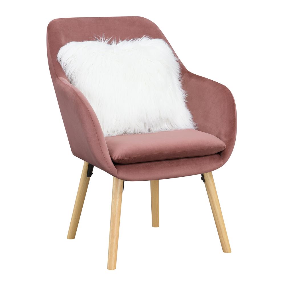 Take a Seat Charlotte Accent Chair, Blush Velvet. Picture 2