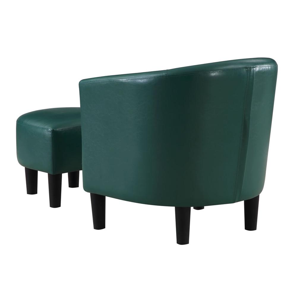 Take a Seat Churchill Accent Chair with Ottoman, Green. Picture 6