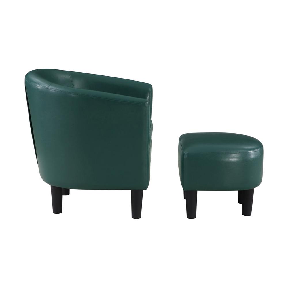 Take a Seat Churchill Accent Chair with Ottoman, Green. Picture 5