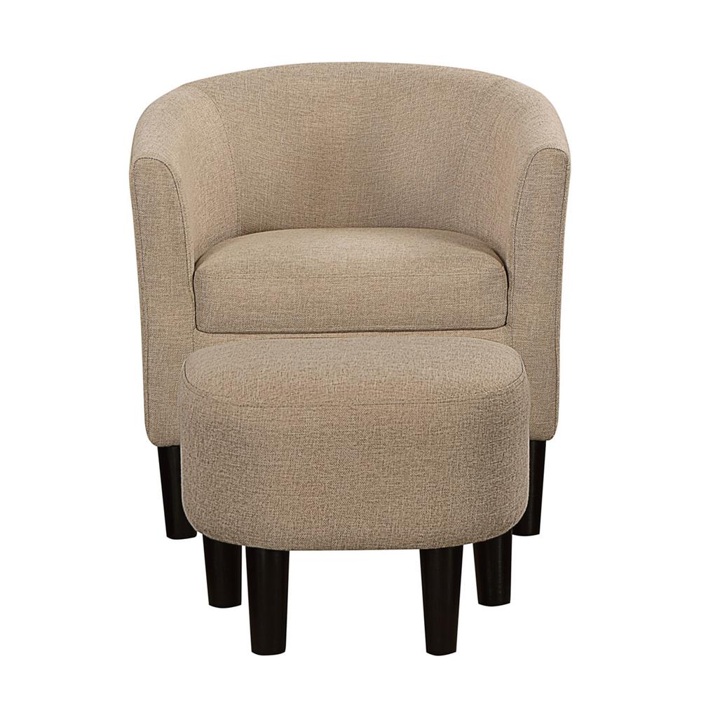 Take a Seat Churchill Accent Chair with Ottoman, Beige. Picture 4
