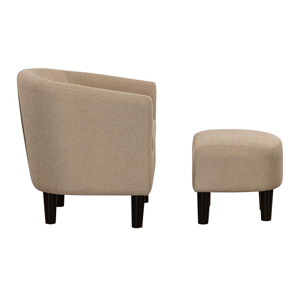 Take a Seat Churchill Accent Chair with Ottoman, Beige. Picture 5