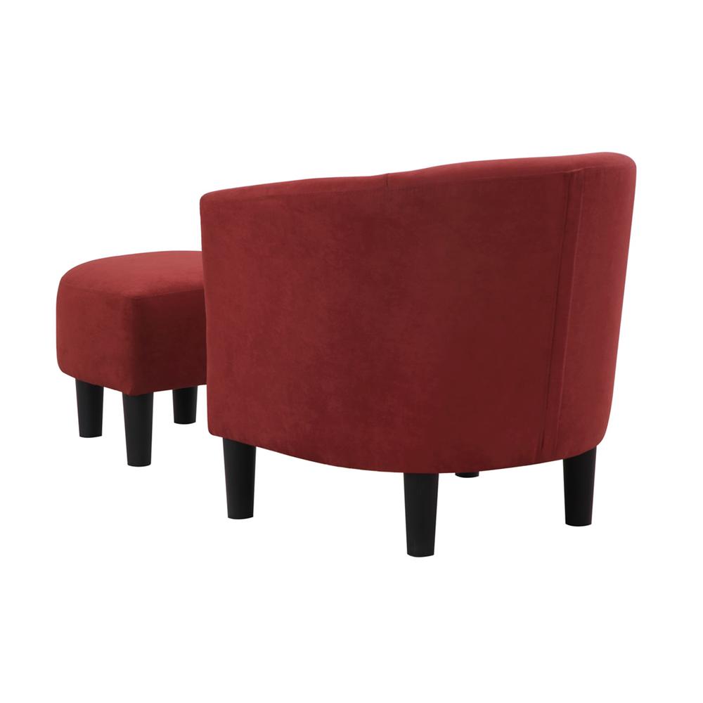 Take a Seat Churchill Accent Chair with Ottoman, Red. Picture 6