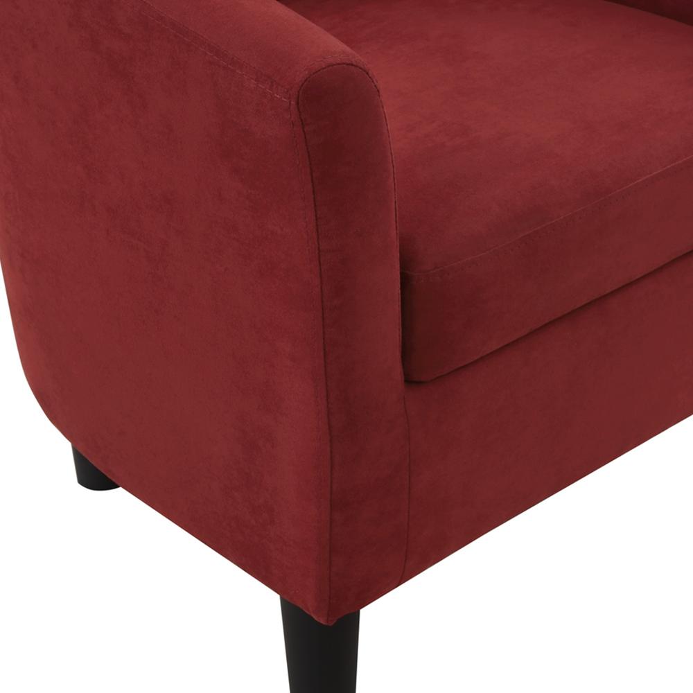 Take a Seat Churchill Accent Chair with Ottoman, Red. Picture 7