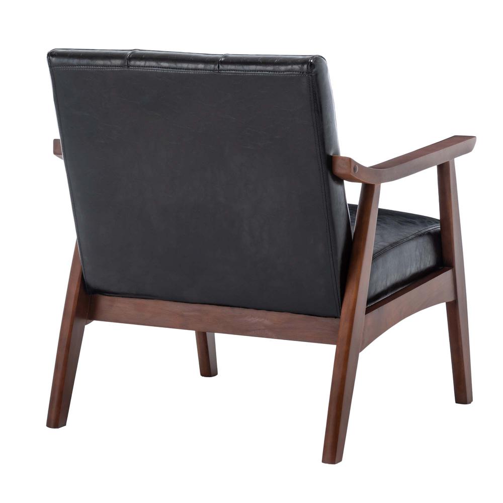 Take a Seat Natalie Accent Chair Black Faux Leather/Espresso. Picture 5