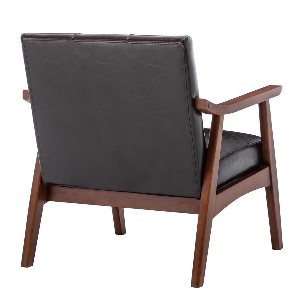 Take a Seat Natalie Accent Chair Espresso Faux Leather/Espresso. Picture 4