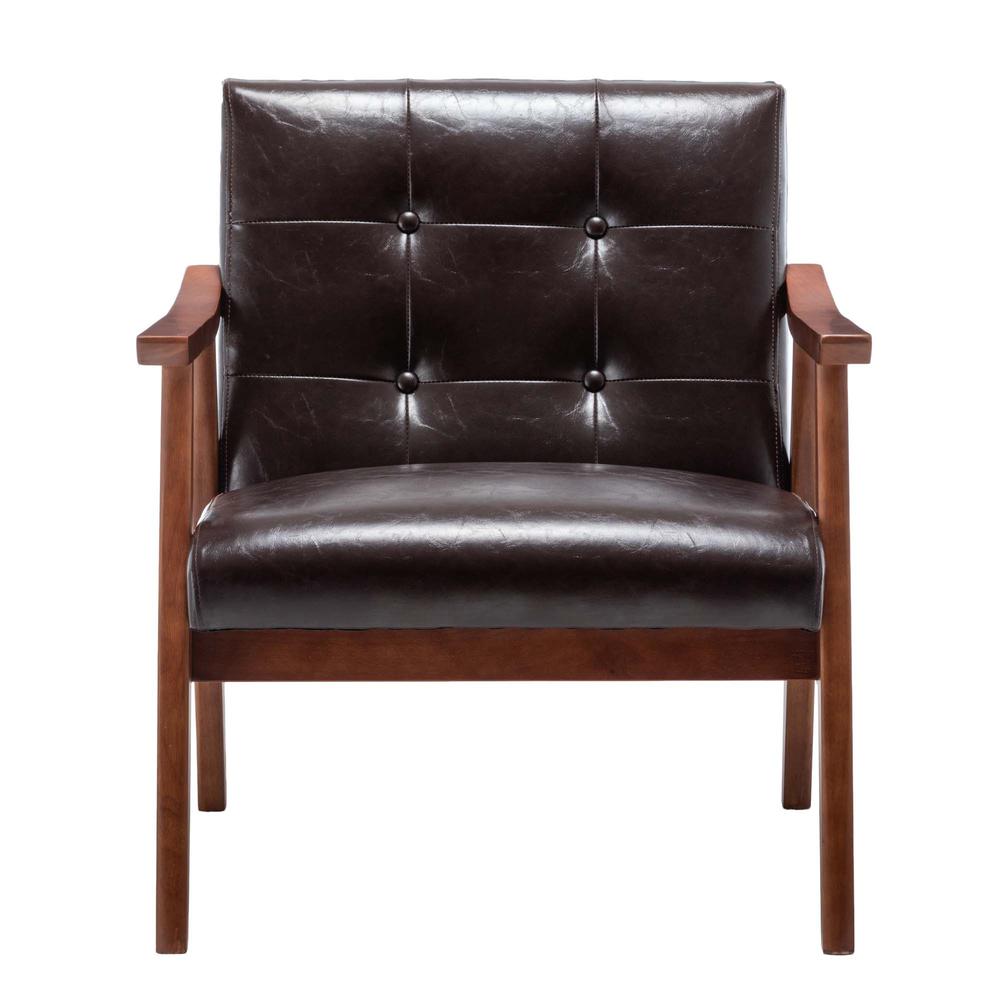 Take a Seat Natalie Accent Chair Espresso Faux Leather/Espresso. Picture 2