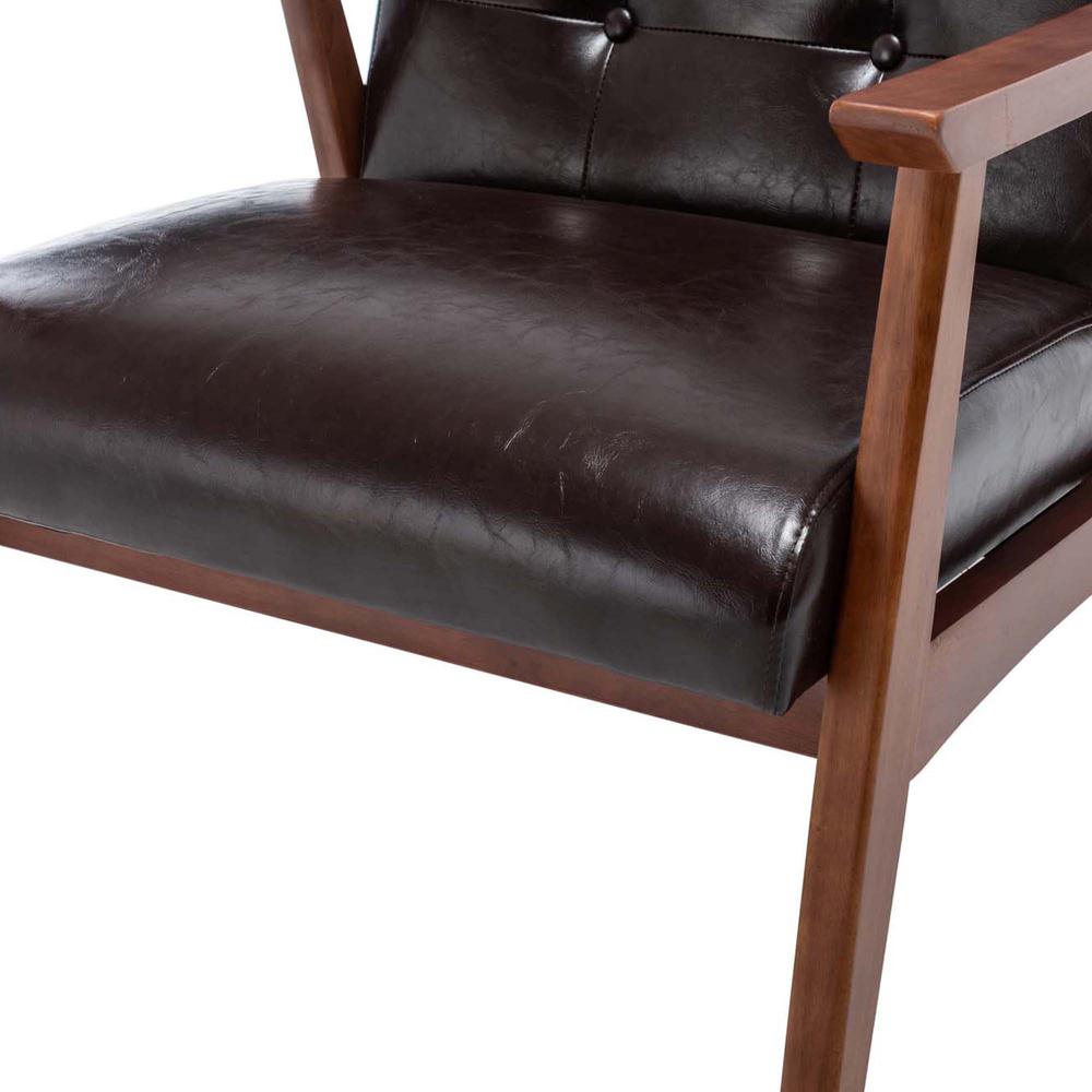 Take a Seat Natalie Accent Chair Espresso Faux Leather/Espresso. Picture 5