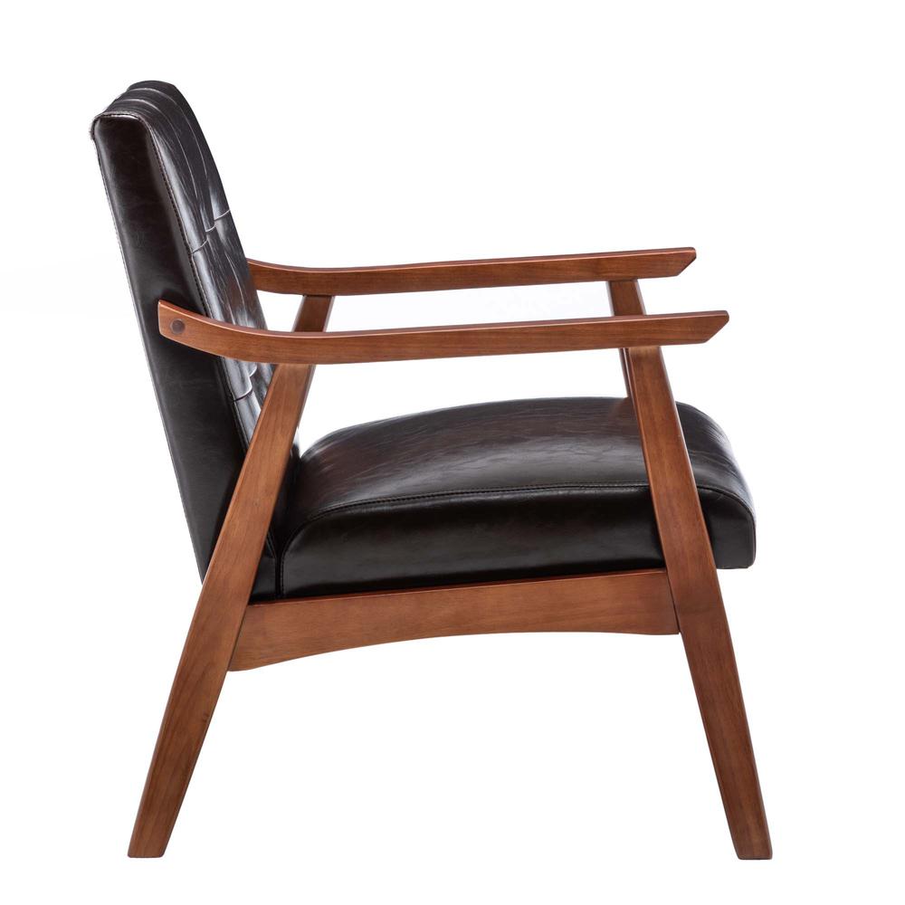 Take a Seat Natalie Accent Chair Espresso Faux Leather/Espresso. Picture 3