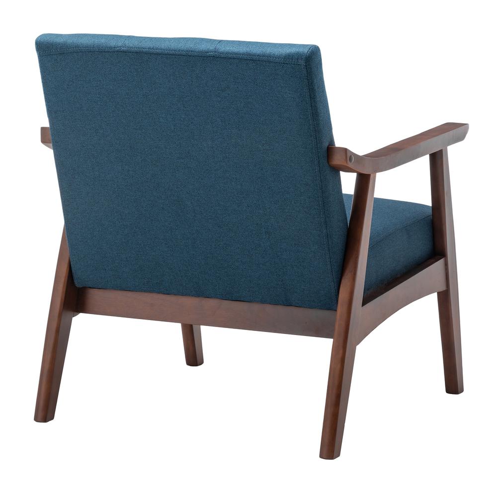 Take a Seat Natalie Accent Chair Dark Blue Fabric/Espresso. Picture 5
