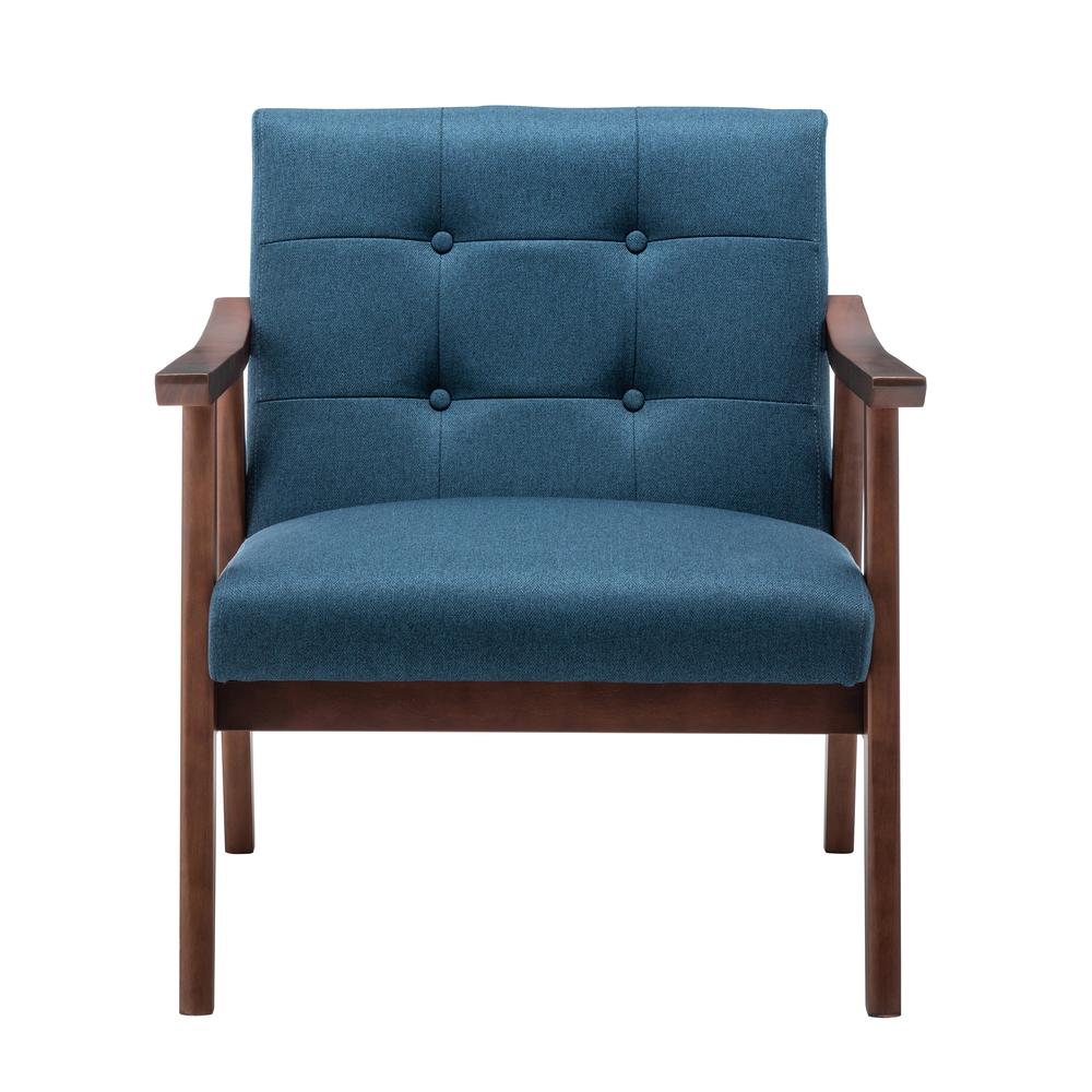 Take a Seat Natalie Accent Chair Dark Blue Fabric/Espresso. Picture 3
