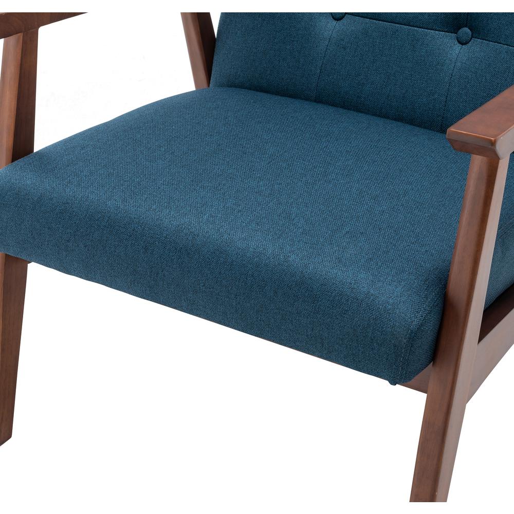 Take a Seat Natalie Accent Chair Dark Blue Fabric/Espresso. Picture 6