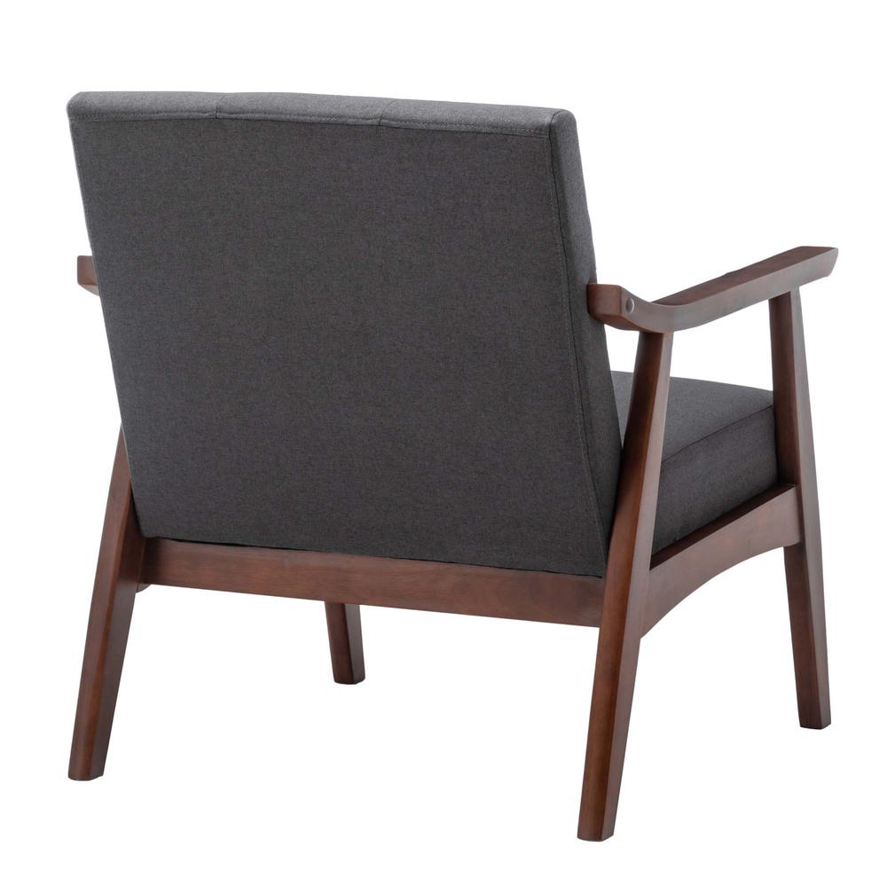 Take a Seat Natalie Accent Chair Dark Gray Fabric/Espresso. Picture 5