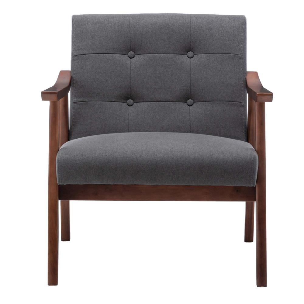 Take a Seat Natalie Accent Chair Dark Gray Fabric/Espresso. Picture 3