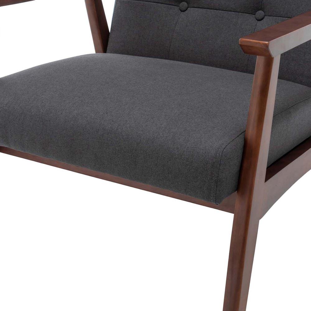 Take a Seat Natalie Accent Chair Dark Gray Fabric/Espresso. Picture 6