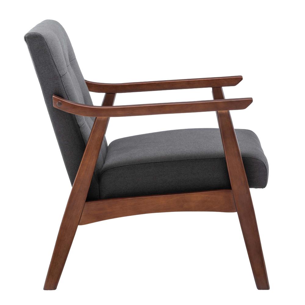Take a Seat Natalie Accent Chair Dark Gray Fabric/Espresso. Picture 4